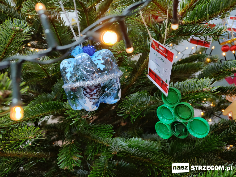 Dzieci z pomocą dorosłych ozdobiły choinkę dekoracjami z recyklingu [FOTO] 